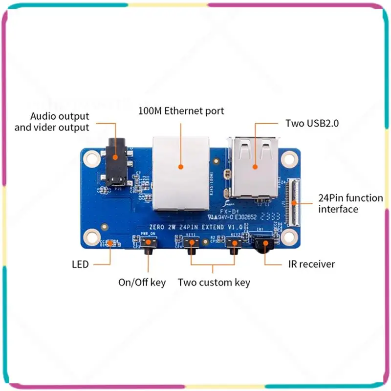 

B13C для Orange Pi Плата расширения для Orange Pi Zero 2W Mini PC Demon Board с сетевым интерфейсом USB Кнопка питания 1,5G