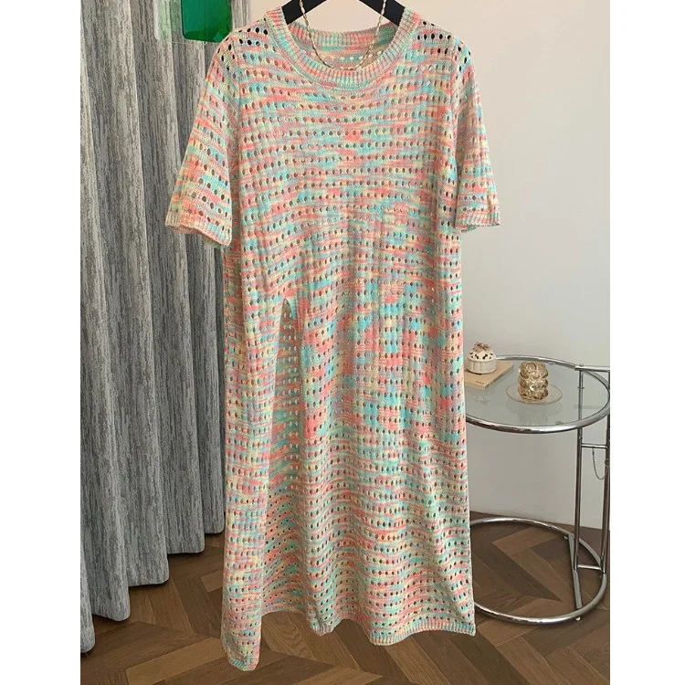 

Новая летняя кружевная футболка больших размеров с вырезами миди для похудения, универсальная многослойная футболка ort Sve Dr, накидка