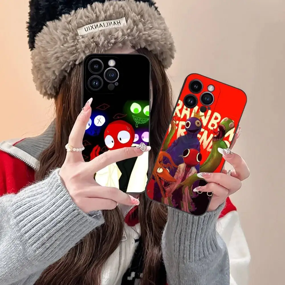 

R-Rainbowed Friends Phone Case For iPhone 16,15,14,13,12,11,Pro,XS,Max,XR,Plus,E,SE4,Mini Black Fashion Cover