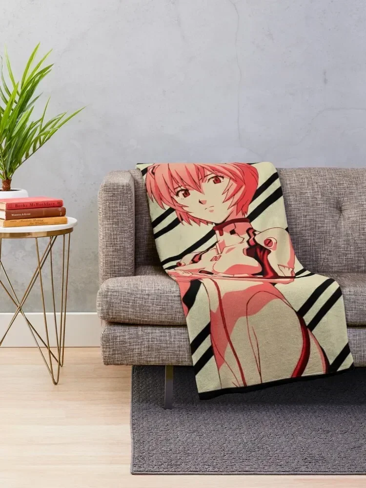 Rei ayanami - Vintage Art Throw Blanket Bed covers Flannels Blankets