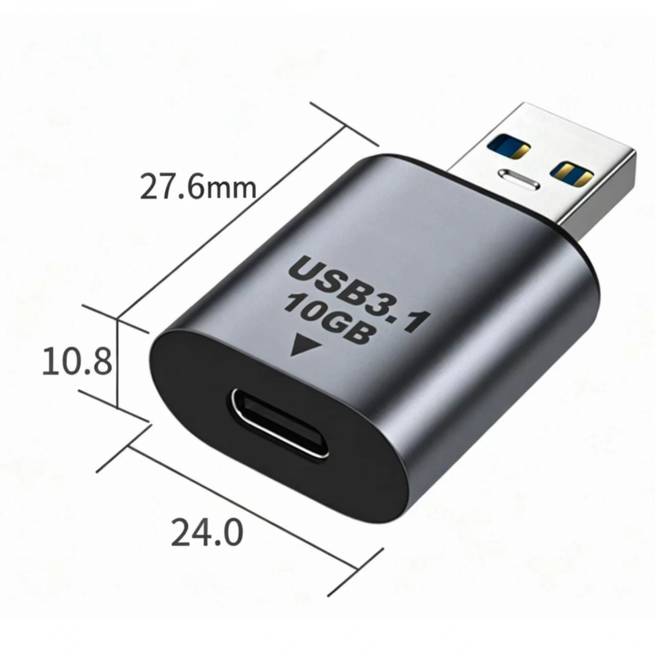 USB‑A Male to USB‑C Female Adapter USB3.1 Gen2 10Gbps High‑Speed Data Transfer Converter Connector for Laptop Phone