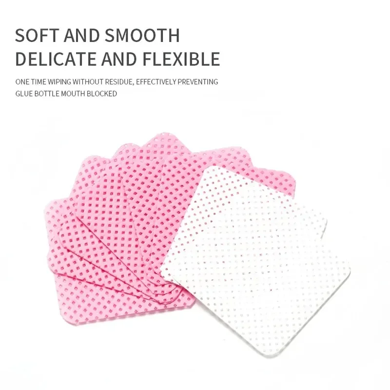 600Pcs/Pack Lint-Free Eyelash Glue Wipes Paper Nail Polish Remover Pads Soft Cleaning Wipes Cotton Pads Beauty Manicure Tool