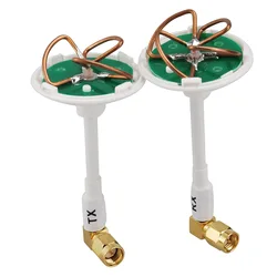 Superbat 2.4GHz/5.8GHz 3dbi 4&3 Blade Clover Leaf Double Frequency Directional Antenna SMA Male Right Angle Connector