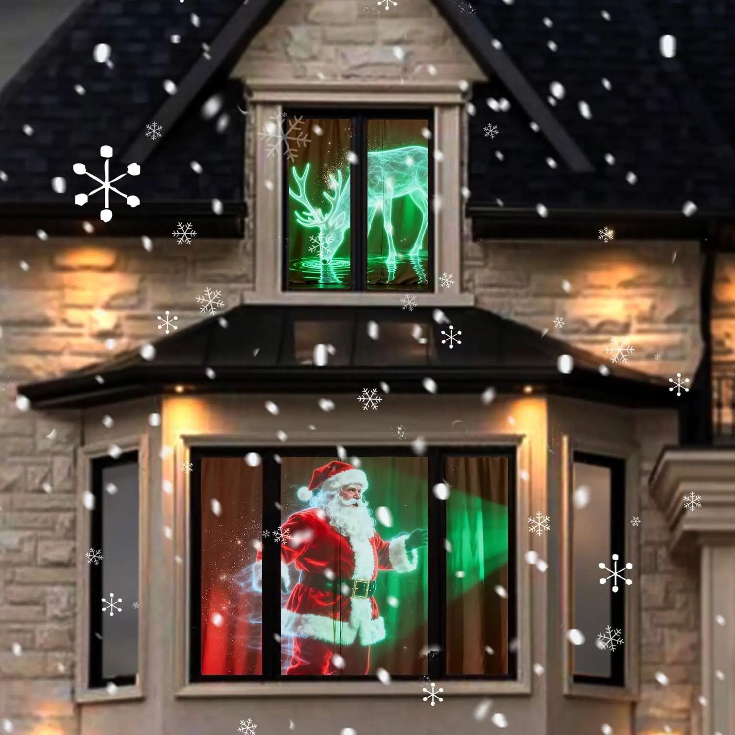 

Голографический двусторонний портативный проекционный экран 50 x 89 футов с креплением, защитой от сминания в помещении, для Хэллоуина и киноночной ночи