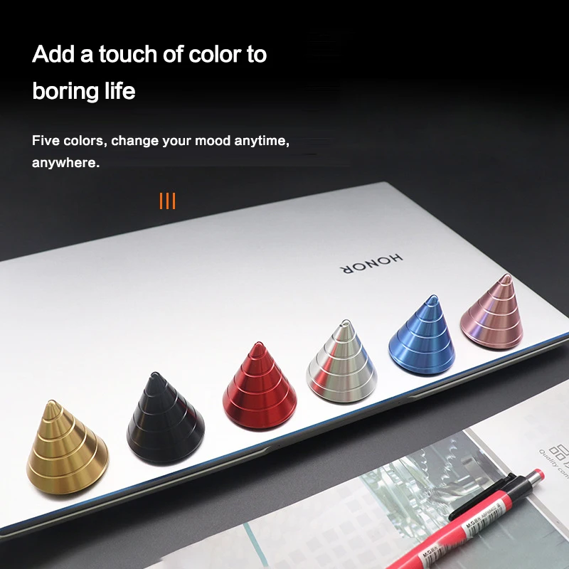 Desktop Decompression Rotating Cone Gyroscope Office Desk Fidget Toys Optical Illusion Flowing Finger Toys Kids Adult Gifts
