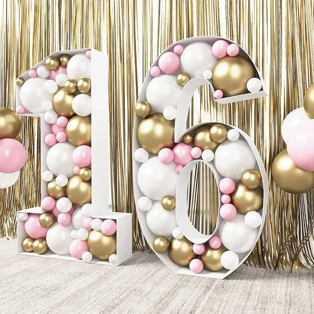 93CM Giant Birthday Figure 0-9 Balloon Filling Box 1st 18th Birthday Decor Number 30 40 50 Balloon Frame Anniversary Decor