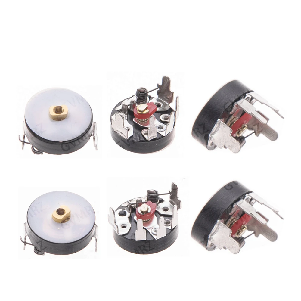 5PCS Straight Angle Radio Potentiometer RV12MM B10K B103 B50K B503 Power Amplifier Volume Potentiometer With Switch 12mm