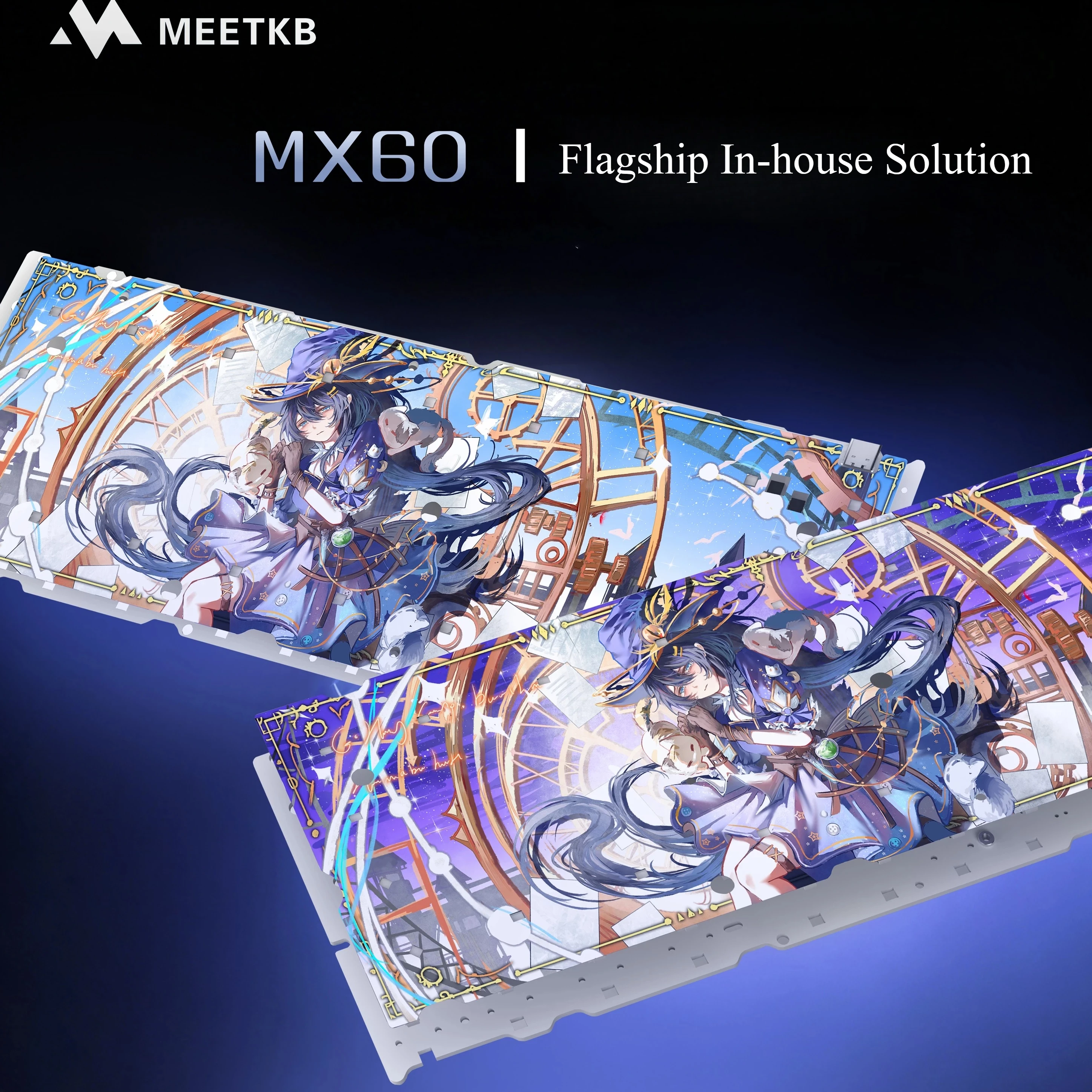 MX60 Magnetic Switch PCB Set Custom Dual-lamp Position Type-C Wired Single-mode 0.001mm RT 8k Polling Rate for GH60 Hole Case