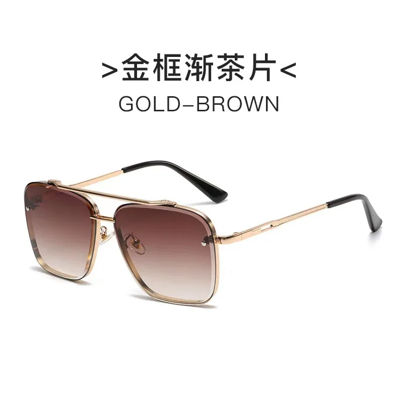 

Unisex Oversized Square Double Bridge Sunglasses Punk Style UV400 Anti-UV Shades for Women Men Driving