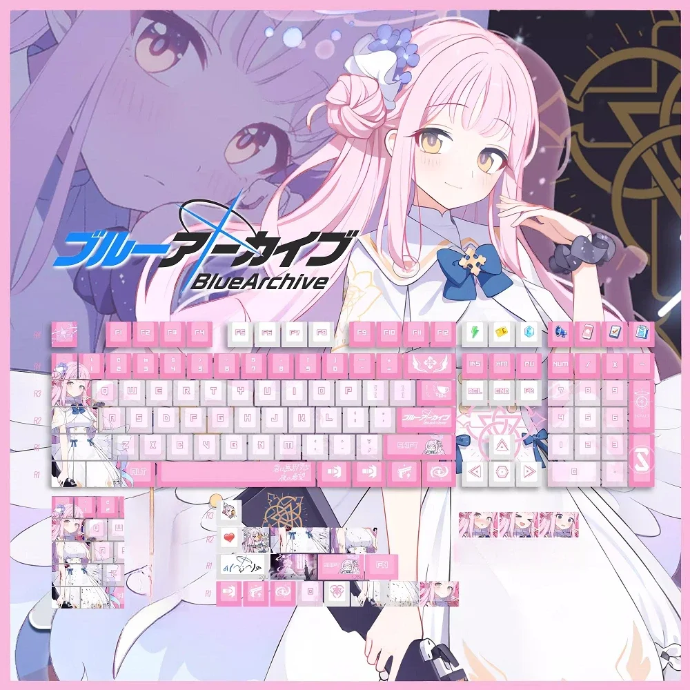 Misono Mika Light Transmitting Keycap Blue Archive anime Mechanical Keyboard