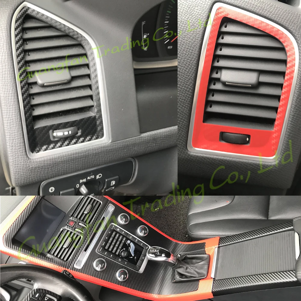 Car-Styling 3D/5D Carbon Fiber Car Interior Center Console Cover Color Change Molding Sticker Decals For Volvo XC60 2009-2017