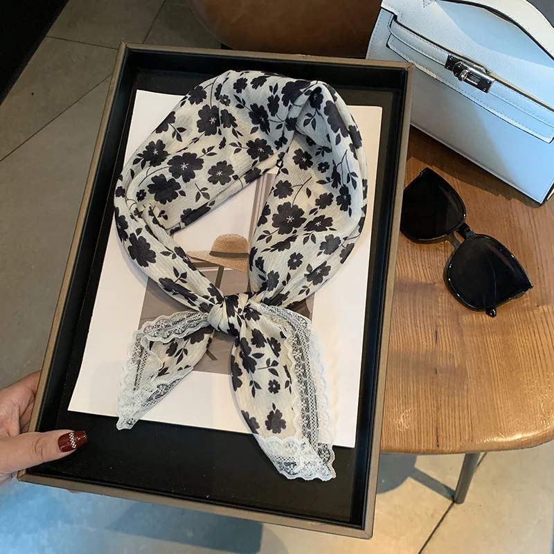 

1PC Women Scarf 2025 New Fashion Square Neck Scarf for Women Elegant Two Way Neck Tie Accessory for Shirts Wholesale