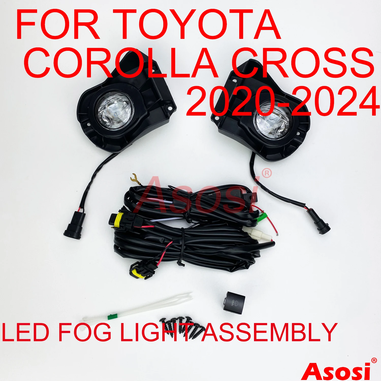 Front Bumper Fog Lights Kit For Toyota Corolla Cross 2022 2023 2024 L LE XLE Left + Right Side With Bulb Switch Wire Brackets