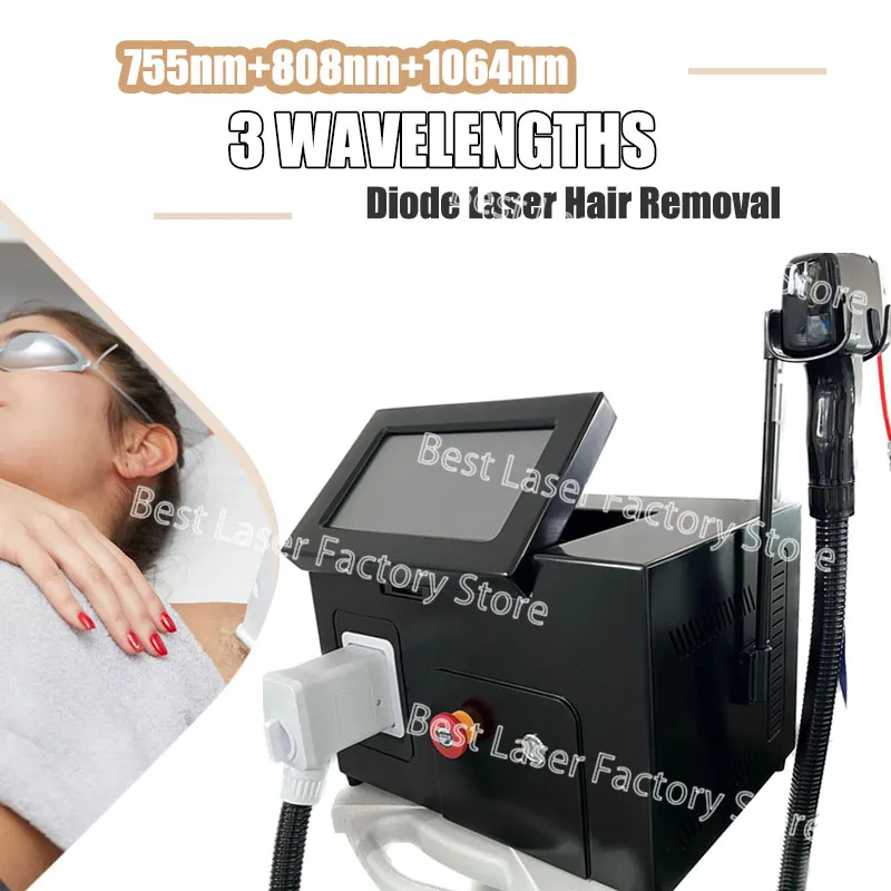 2024 Portable 808 3 Wave Diode Laser Permanen Hair Remove Fast Hair Remove  Painless Follicle Penetration Skin Rejuvenation Dev