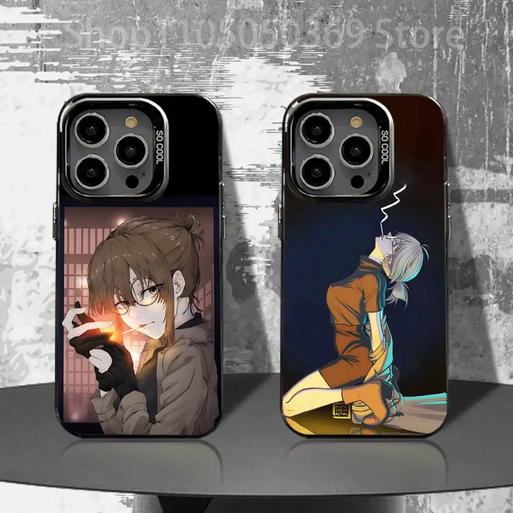 

Kyouko Mejiro Smoking Phone Case For iPhone 16,15,14,13,12,11,Pro,XS,Max,Plus,Mini,SE4,E Black Matte Shockproof Cover