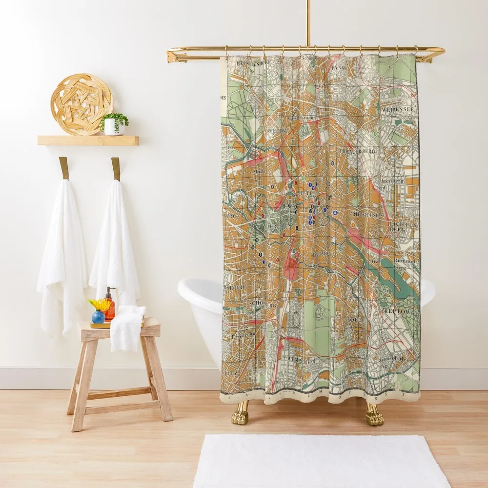 

Berlin Map from Berlin The Wicked City (Call of Cthulhu) Shower Curtain Modern Showers For Bathroom Bathroom Accessory Curtain
