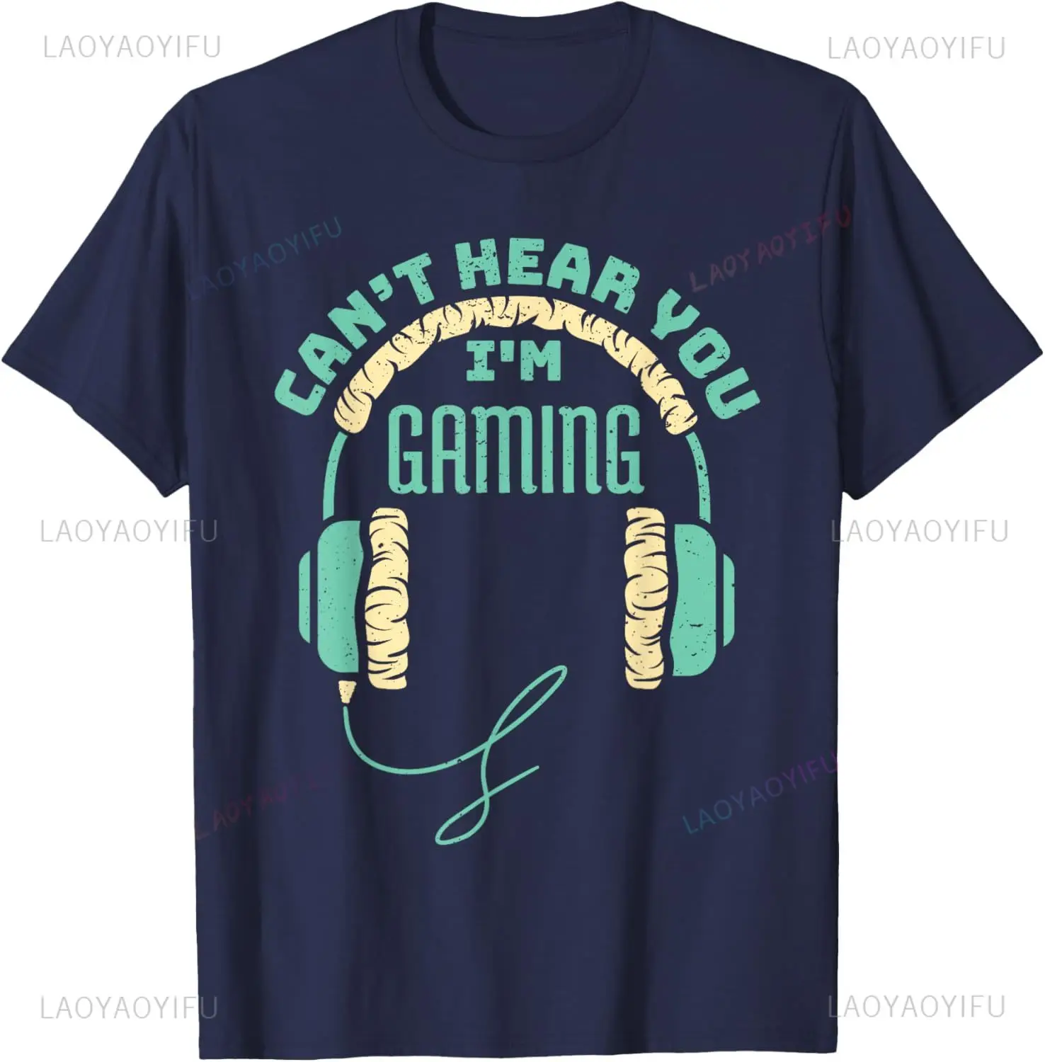 

Футболка Can't Hear You I'm Gaming с компьютерными и видеоиграми, женская и мужская летняя хлопковая футболка с принтом, повседневная уличная одежда
