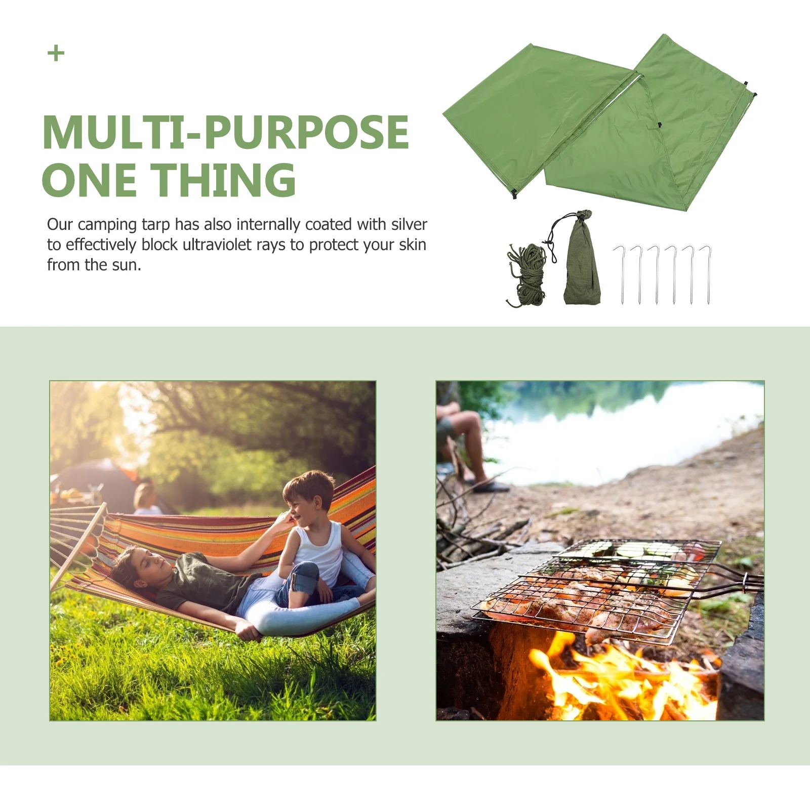 

1 set Waterproof Sun Shade Tent Uv Protection Camping Tarp Heat Insulating Outdoor Shelter For Beach Garden Hiking Tarp Awning