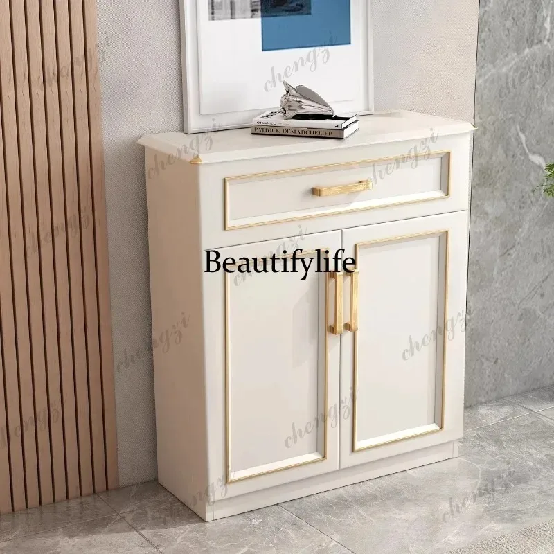 F4567 White Modern Nordic Shoe Cabinet Cream Cupboard House Luxury Metal Shoe Rack Organizer Storage Armoire Chaussures