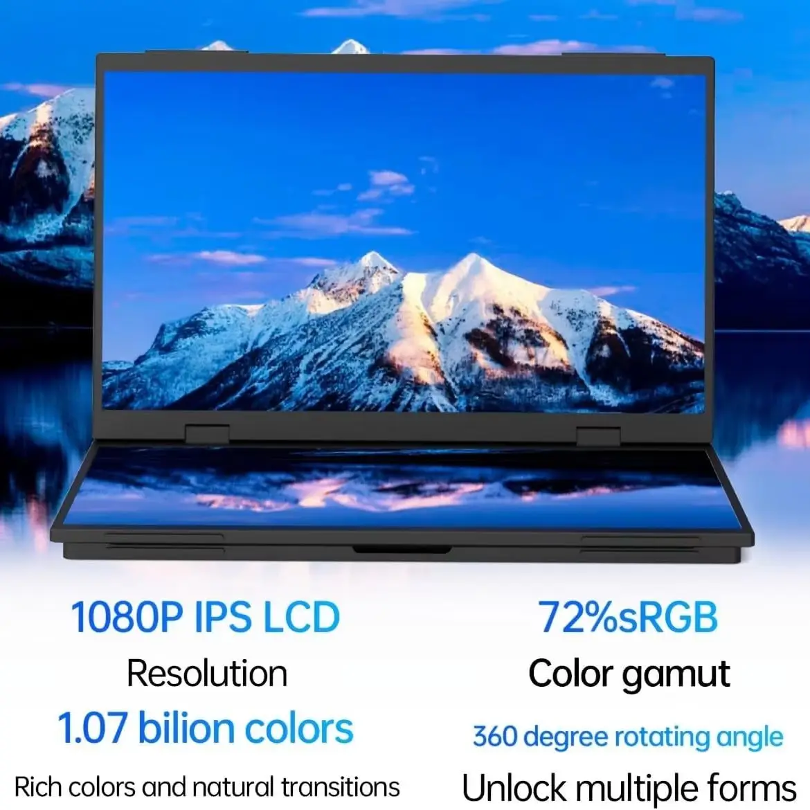 15.6 Inch Dual Portable Monitor 1920*1080 FHD IPS 72% sRGB VESA Type-C Mini HDMI For Phone Laptop TV PC PS4/5 XBox Dack Switch
