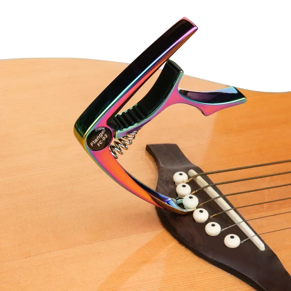 

Colorful Professional Guitar Capo Quick Change for Acoustic Guitars Rubber Pads Stainless Steel Construction Cool Designs