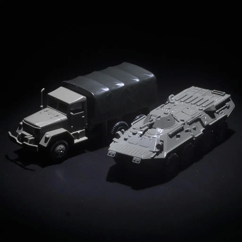 

1:72 Scale 4 Truck & -80 Tank Model Building Educational Toy