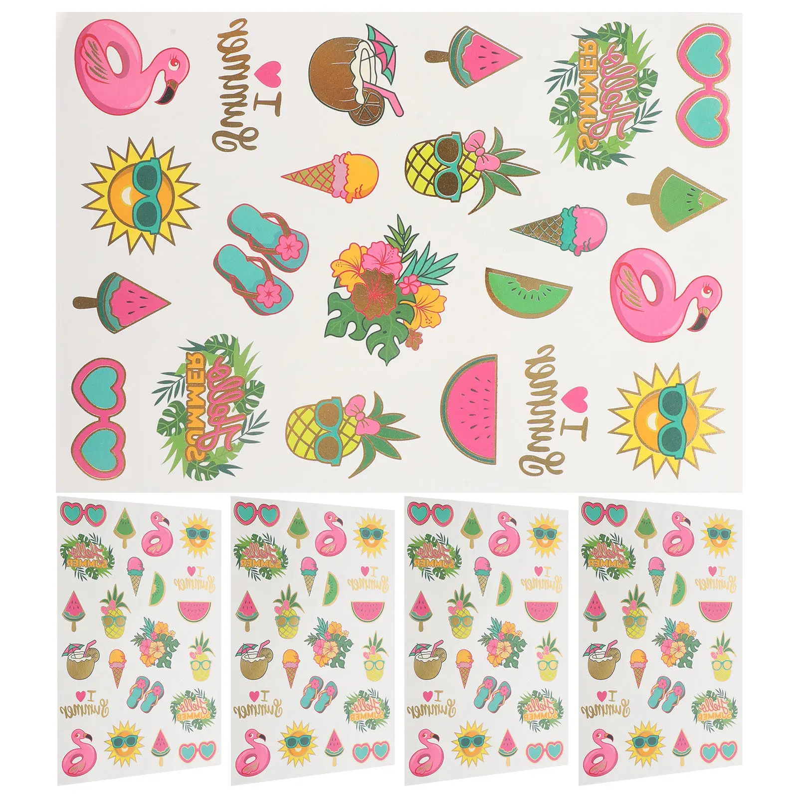 

5pcs Hawaiian Stickers Hawaii Tattoos Waterproof Temporary Body Tattoos for Women Party DIY Safe