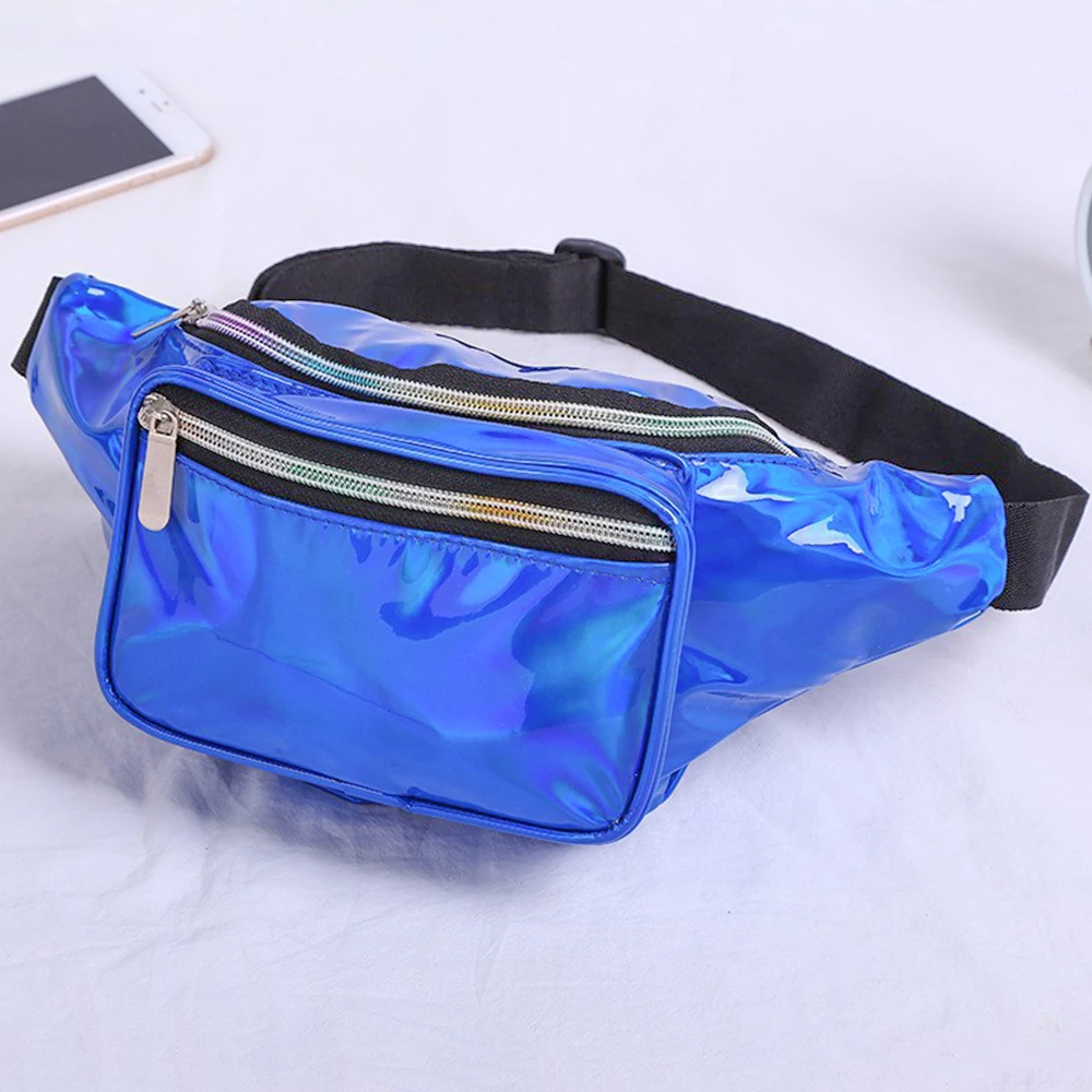 PVC Waist Bag Metallic Transparent High-capacity Single Shoulder Bag Personality Crossbody Fantasy Laser Waistpack