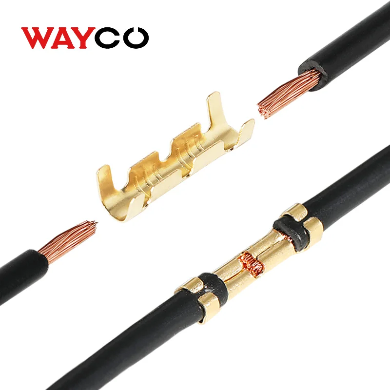 Conjunto 50/100 Conectores de fios eléctricos em forma de U Terminais crimpados para ligação rápida de fios 0,5-1,5mm² e kit de tubo de encolhimento