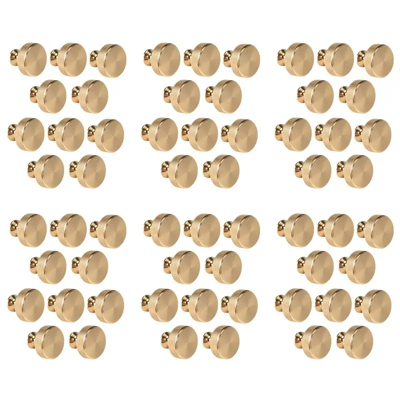 AFOURT-60 Pack 1.2 Inch Brushed Gold Cabinet Knobs Knurled Kitchen Cabinet Knobs Gold Drawer Knobs Round Dresser Knobs
