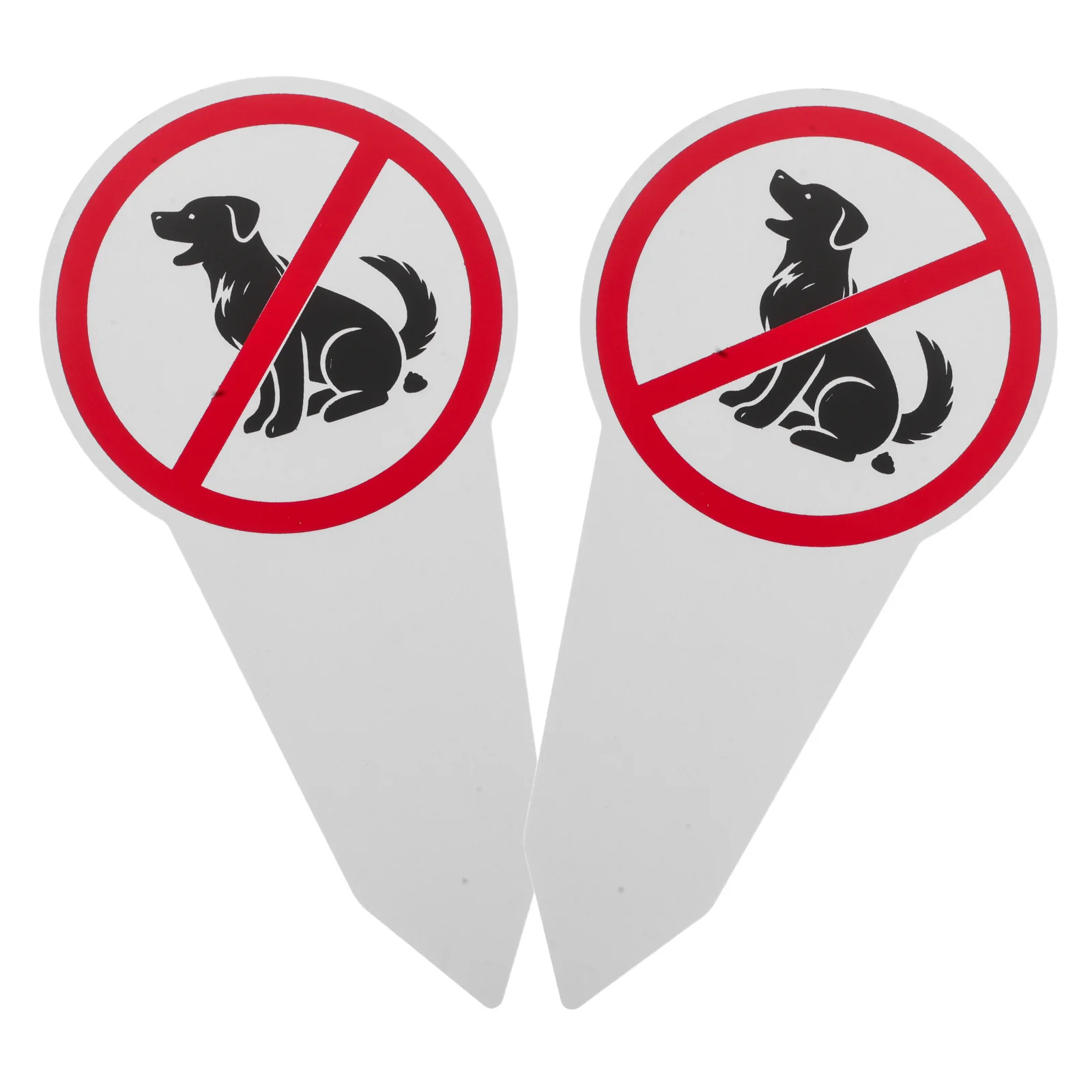 2 pcs No Dog Poop Sign Stake Aluminum Dog Warning Sign Stop Dogs Pooping Peeing Lawn Garden Yard Pet Waste Signs Decorative Yard
