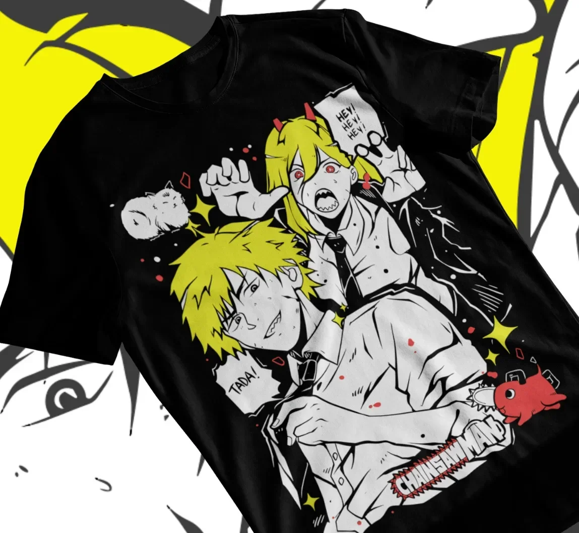 

Denji & Power Chainsaw Man T-Shirt PochitaAnime Manga Unisex T-Shirt Soft Tee