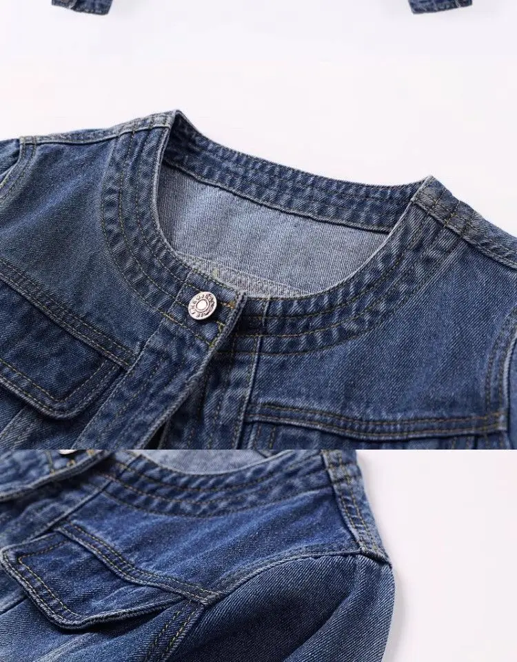 5XL New Quarter sleeved O neck Denim Jacket For women's Summer 2026 New Spring Short Loose Top Paired With Dress Cowboy Outwear 134 S03c75e679d2145d3b098ad6c22a3e886O