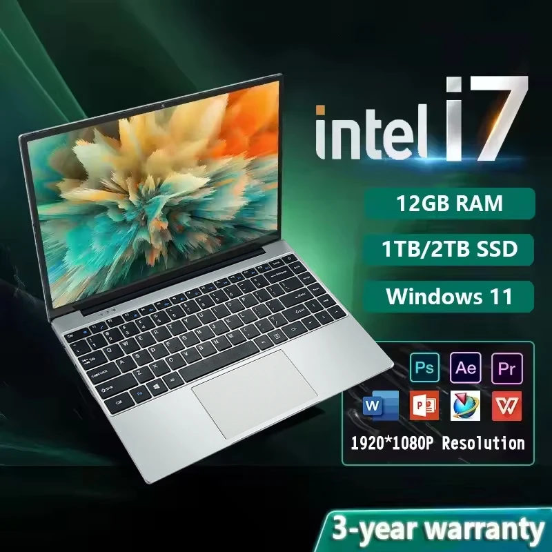 【รับประกัน 5 ปี】2025 ใหม่แบบพกพาWindows 11 i7 คอมพิวเตอร์แล็ปท็อปพีซีIntel Core i7-7500U 14.1 "โน้ตบุ๊คสํานักงานศึกษาแล็ปท็อปPC