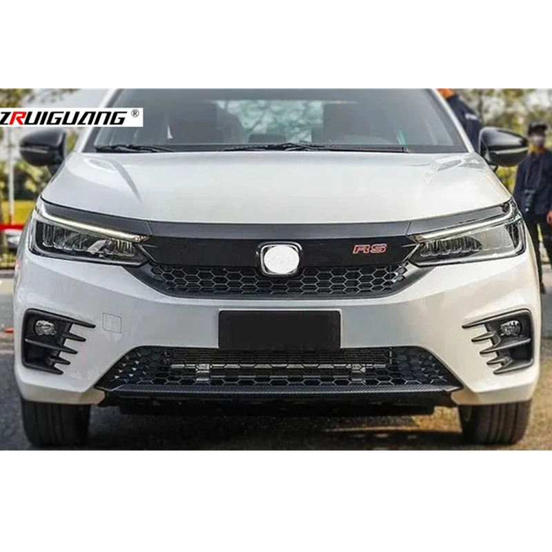 

For Honda City 2020 2021 2022 Racing Grills ABS Front Bumper Grill Splitter Cover Honeycomb Accessories Body Kit