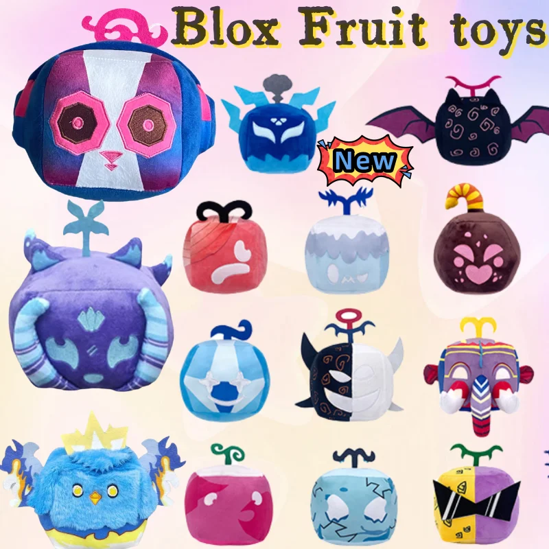 

Rytanda Anime Game Blox Fruits Plush Toys Leopard Fox Pattern Box Stuffed Dolls Fruits Figure Peluche Christmas Gift For Kids