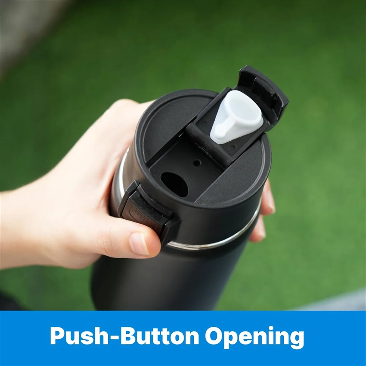 New Auto Flip Replacement Lid for Hydroflask 12 16 18 20 32 40 64oz Wide Mouth Bottles, Replacement Lid Cap with Button Lock