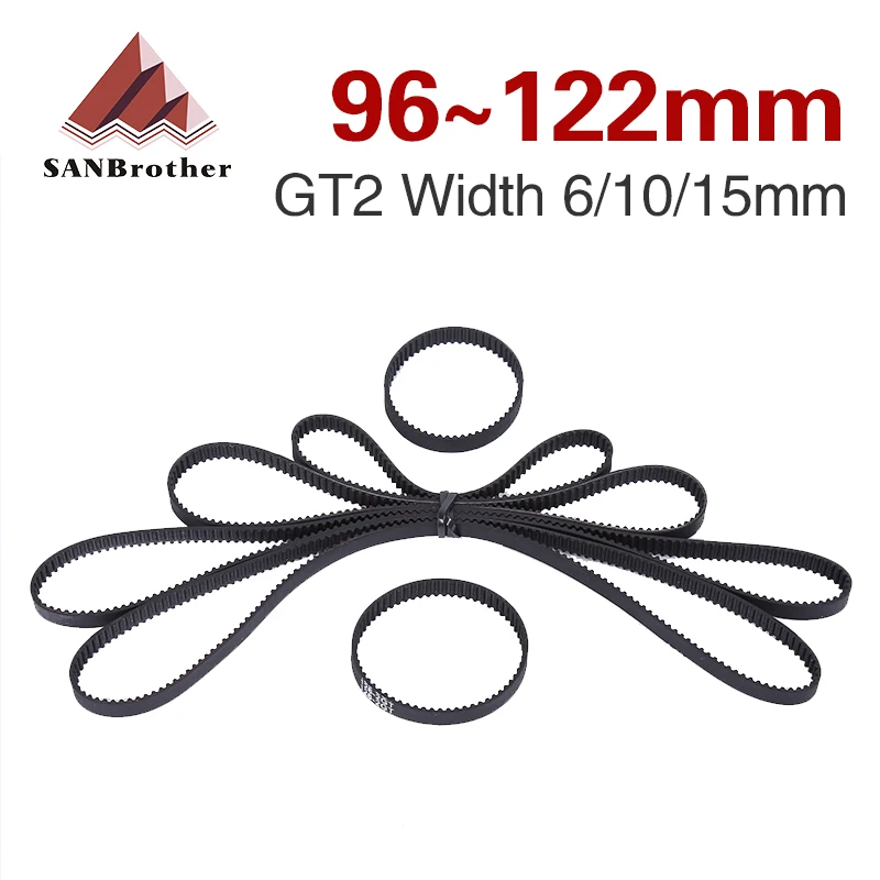 

GT2 Closed Loop Timing Belt Rubber 6/10mm 96 98 100 102 104 106 108 110 112 114 116 118 120 122mm Synchronous 3D Printer Parts