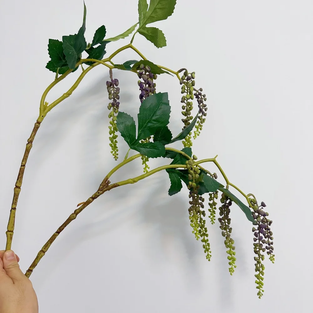 Lebensechte Beerenblume, künstliche Pokeberry-Blumen für Wohnzimmer, Hochzeitsdekoration, Party, Tischvase, Dekor im Freien, Garten, Blumen – Detail 8