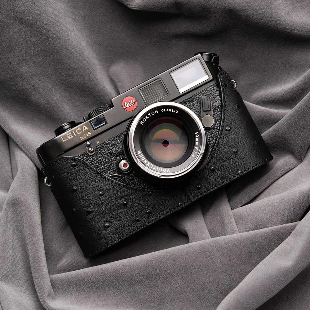 

M6 Bag Box Ostrich Leather Protective Case Cover for Leica MP MDa M4 M3 M2 M1 M6 Case Camera Half Case Cover Camera Accessories