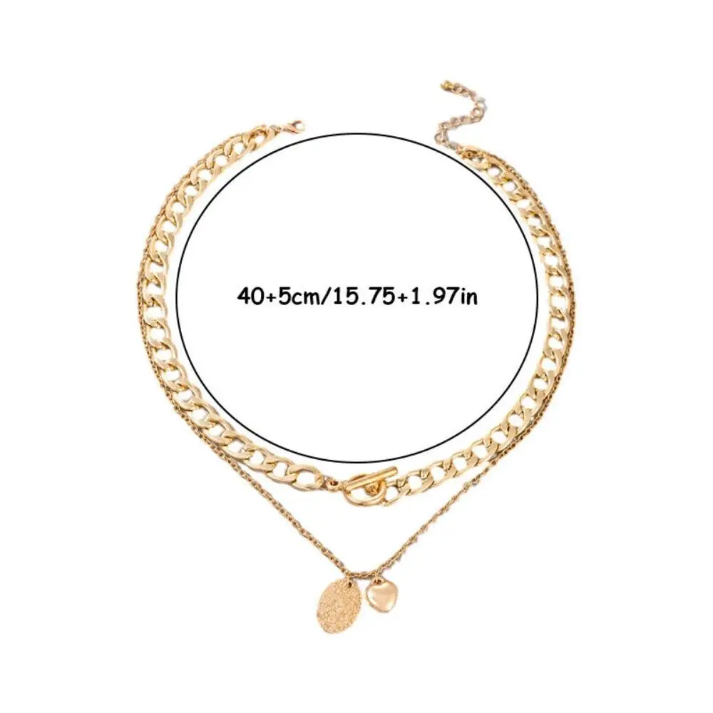 สายสร้อยกระดูกไหปลาร้าโลหะใหม่เครื่องประดับพังค์สร้อยคอสร้อยคอสายหนังสร้อยคอของขวัญหลายชั้น