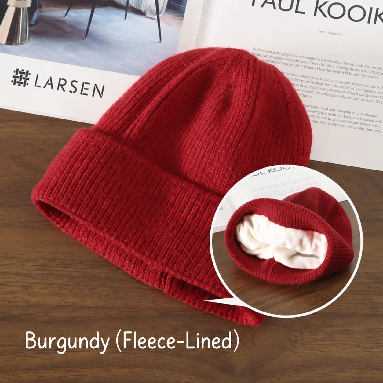 Solid Color Beanie Plain Round Top Beanie Fleece Lined Beanie Ribbed For Outdoor Travel Casual Walking Teenagers