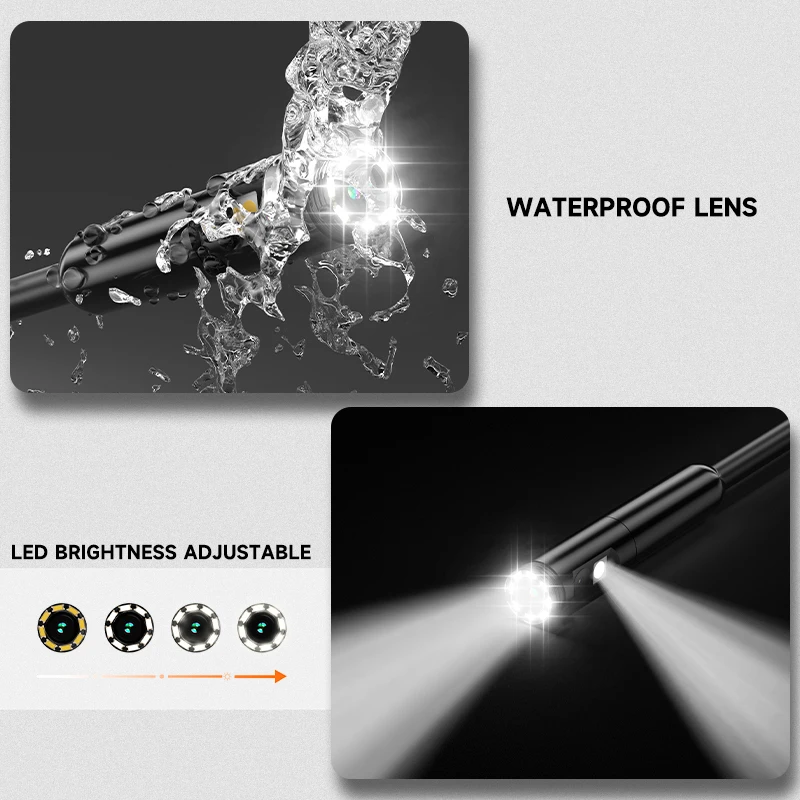 Industrial Endoscope 4.3'' IPS Screen Video Autofocus Camera Pipe Inspection Borescope HD1080P Single Dual Triple Lens USB Probe