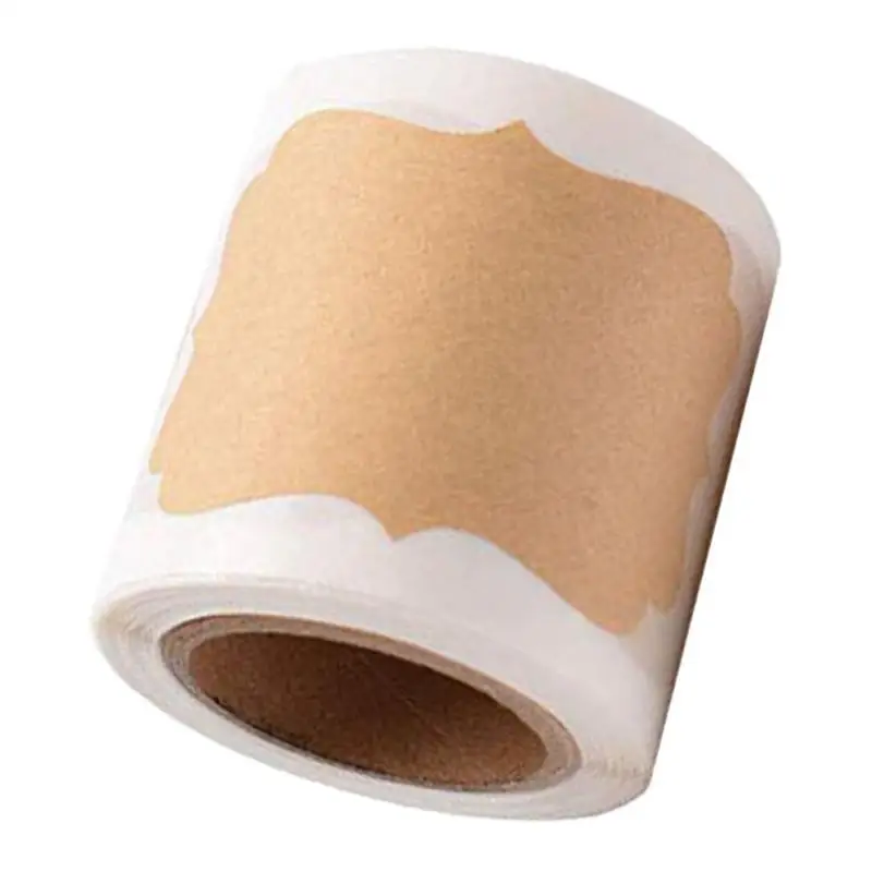 2-4pack 300 stücke leere kraft papier selbst klebende etiketten dichtungen aufkleber für hand