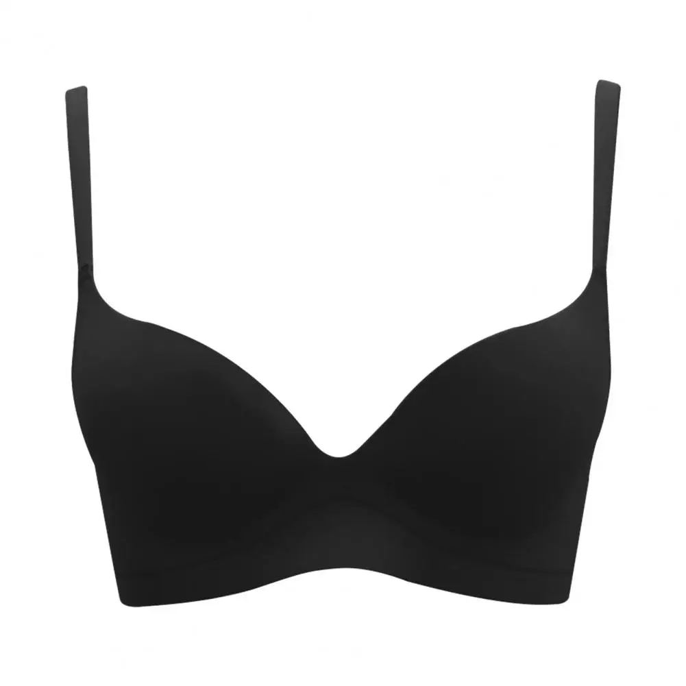 Side Widening Bra Comfortable Push-up Bra for Women Wireless Anti Sagging Brassiere Solid Color Gathered Bra Solid Color