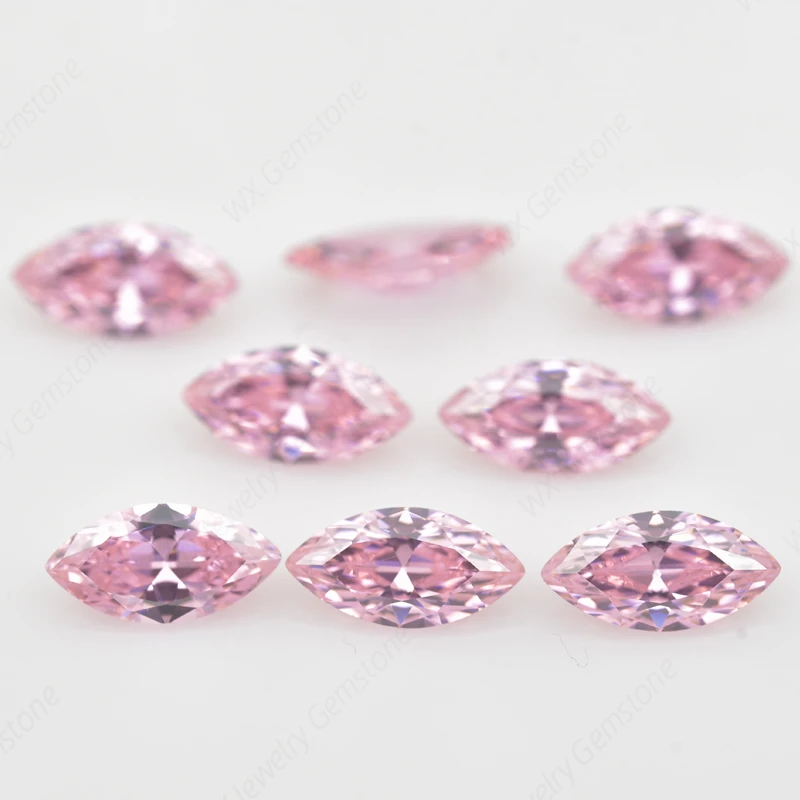 Pink Marquise Cut Brilliant Size 1.5x3~8x16mm Loose CZ Stone Synthetic Gems 5A  Cubic Zirconia High Quality