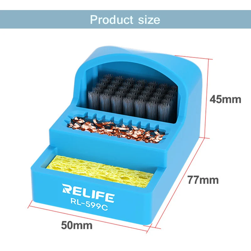 Imagem -04 - Relife-ferro de Solda Cleaner Dica Mini Multifuncional Caixa de Remoção de Estanho Resistente a Alta Temperatura Rl599c em 1