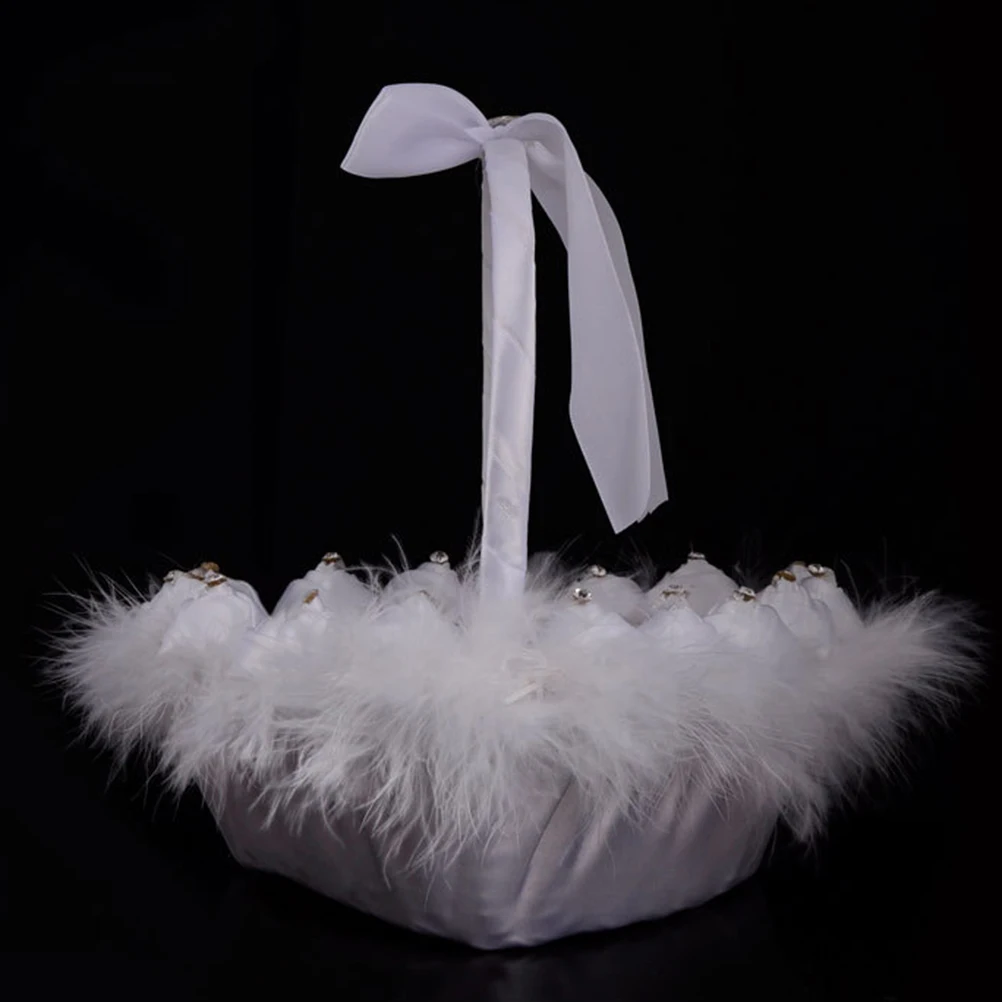 

Romantic Heart Shape Flower Basket Wedding Petal Holder Bridal Girl Basket Decorative Storage For Wedding Ceremony Banquet