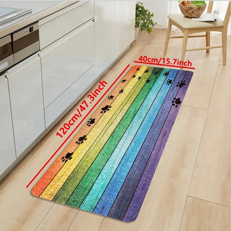 

1PC Dog's Paw pattern Kitchen Rugs Non-Slip Home Door Mats Pop design Bathroom Rugs Bath Mat Carpet for Home Sink Laundry Decor