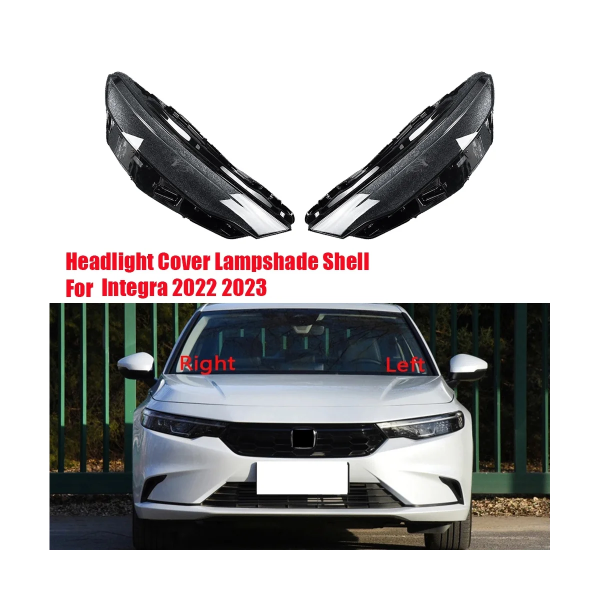 Headlight Cover Housing for Honda Integra 2022 2023 Replace Head Light Lamp Glass Lens Lamp Case Lampshade Shell Caps A